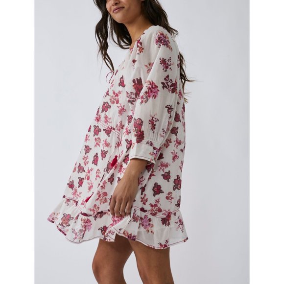 FREE PEOPLE Camella Mini Dress / Ivory Combo NWT - Picture 7 of 12